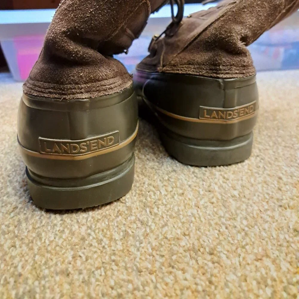 Lands' End Men's brown tall winter duck boots US 8